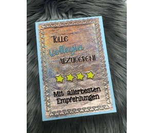 Stickdatei ITH - Postkarte Kollegin abzugeben